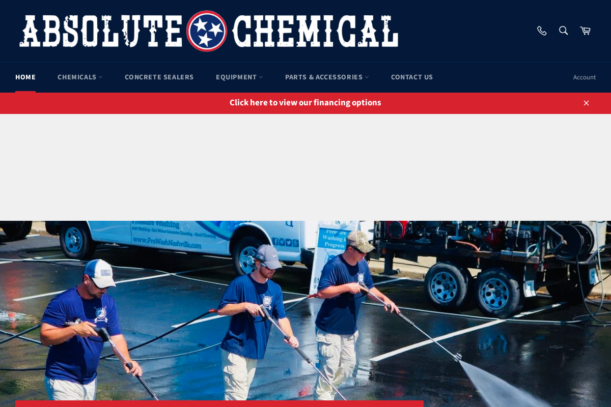 Absolute Chemical and Equipment homepage screenshot
