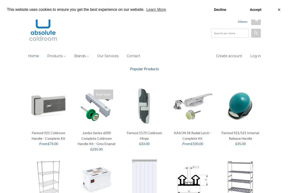absolutecoldroom.co.uk homepage screenshot