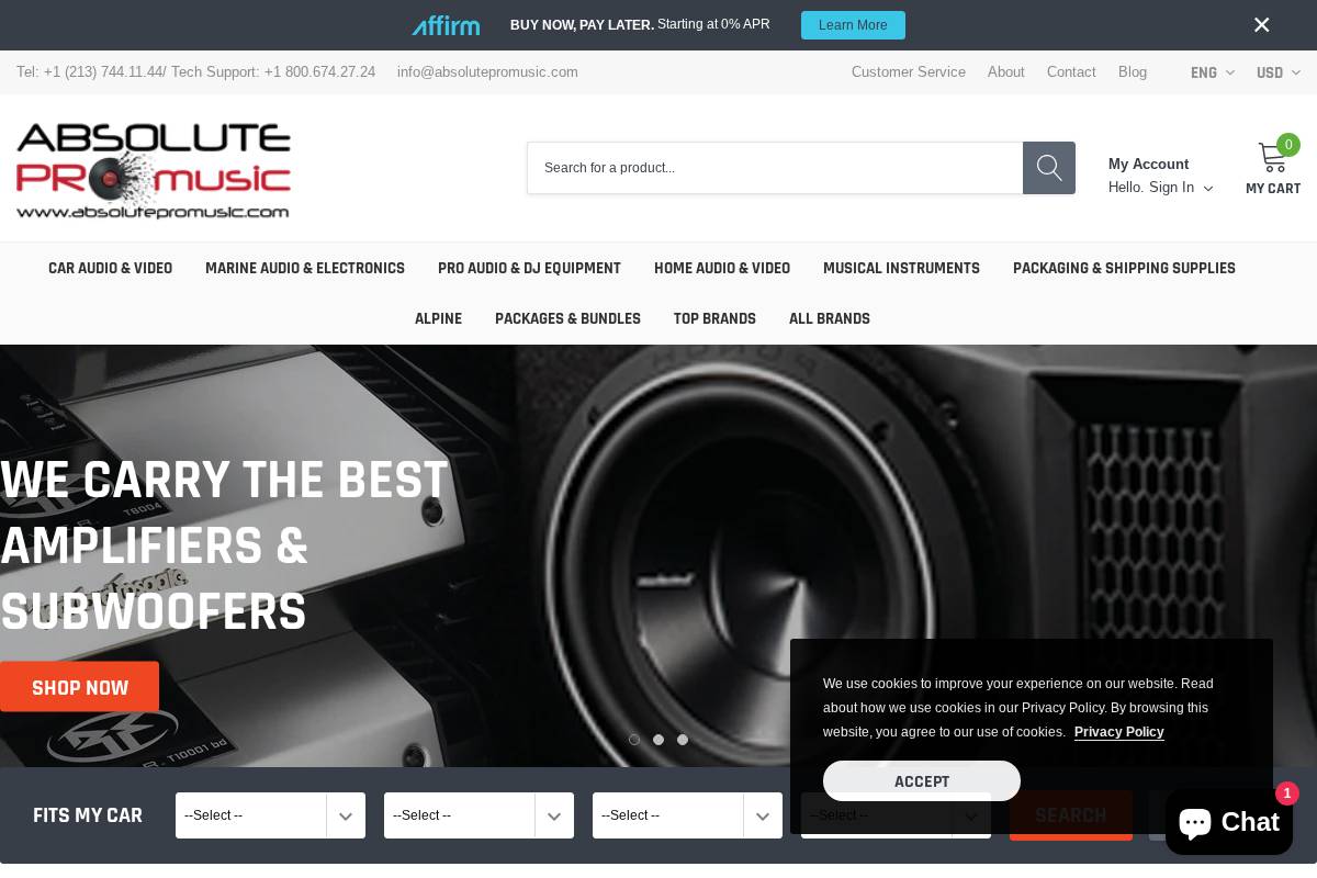 absolutepromusic.net homepage screenshot