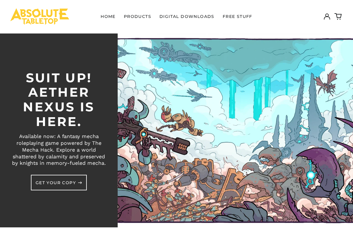 Absolute Tabletop homepage screenshot