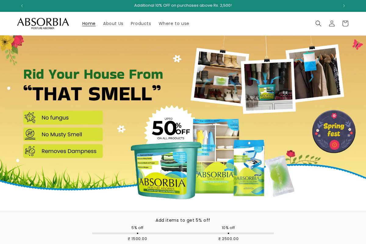 absorbia.in homepage screenshot