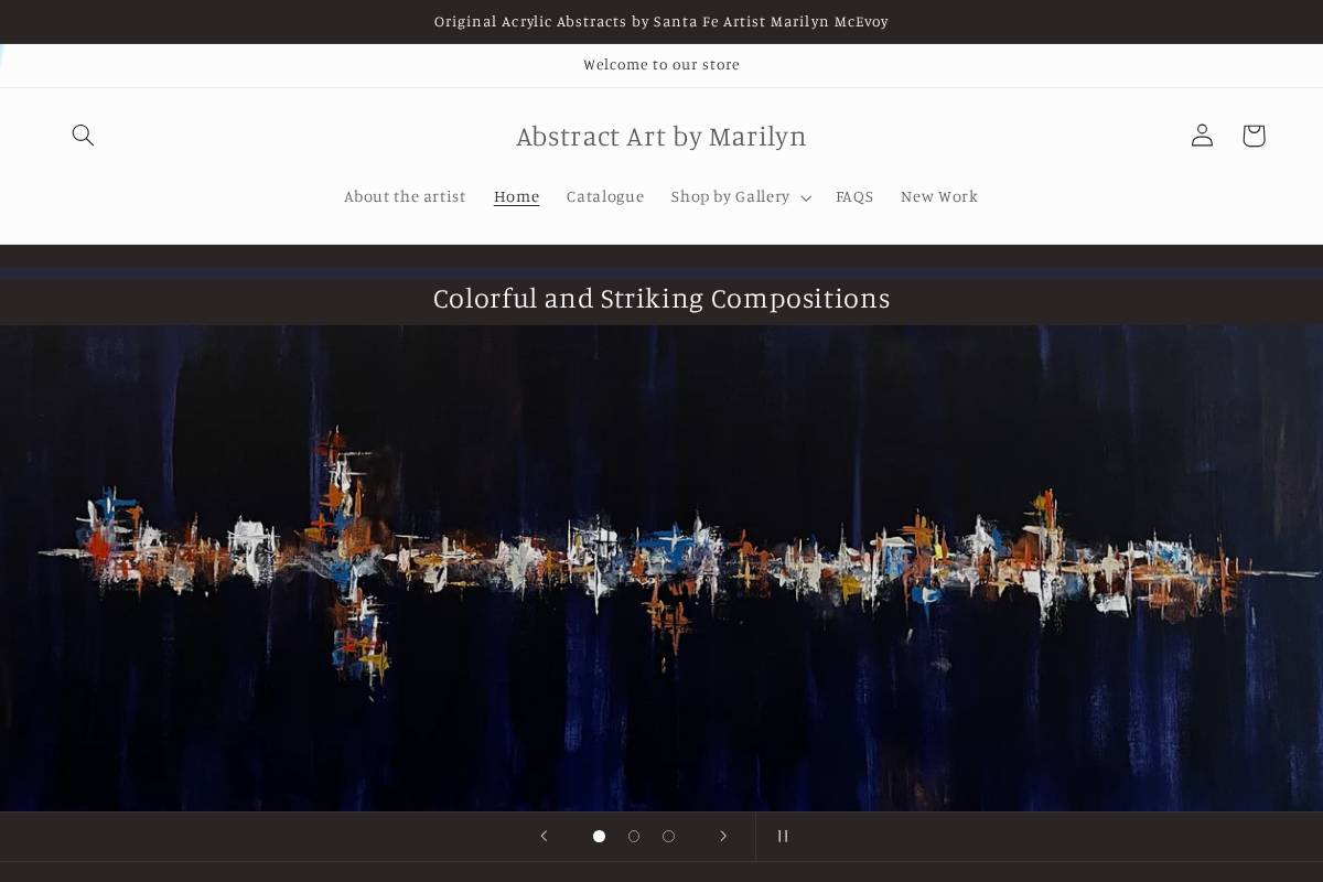abstractartbymarilyn.com homepage screenshot