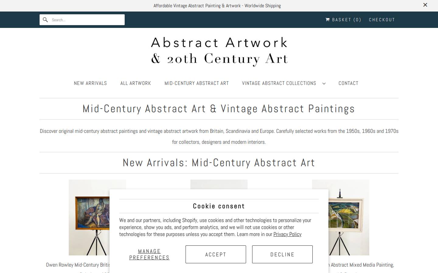 abstractartwork.co.uk homepage screenshot