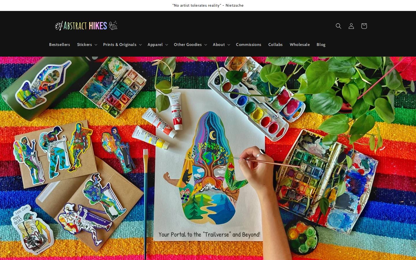 abstracthikes.com homepage screenshot