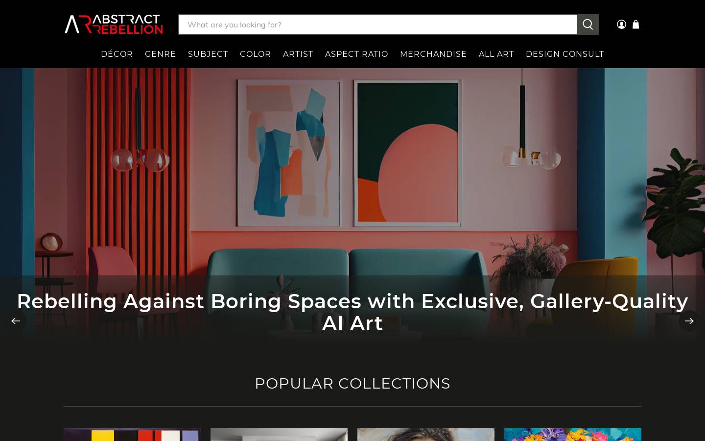 abstractrebellion.com homepage screenshot