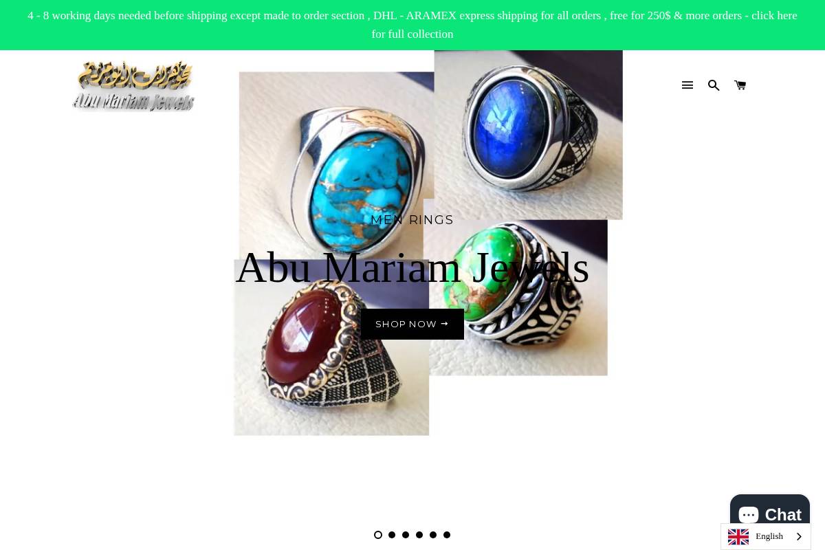 abumariamjewels.com homepage screenshot