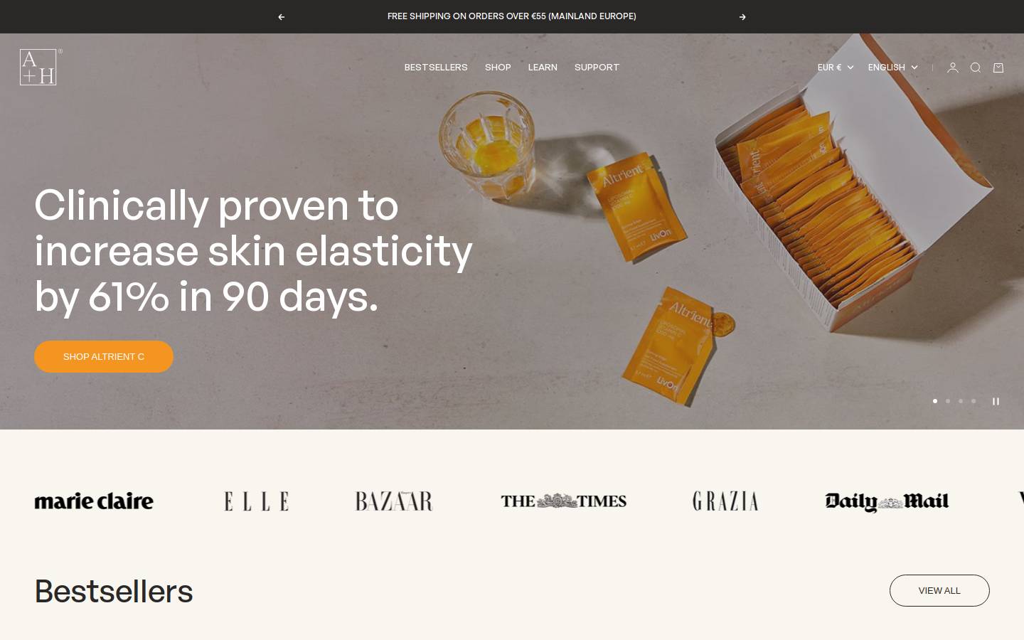 Abundanceandhealth homepage screenshot