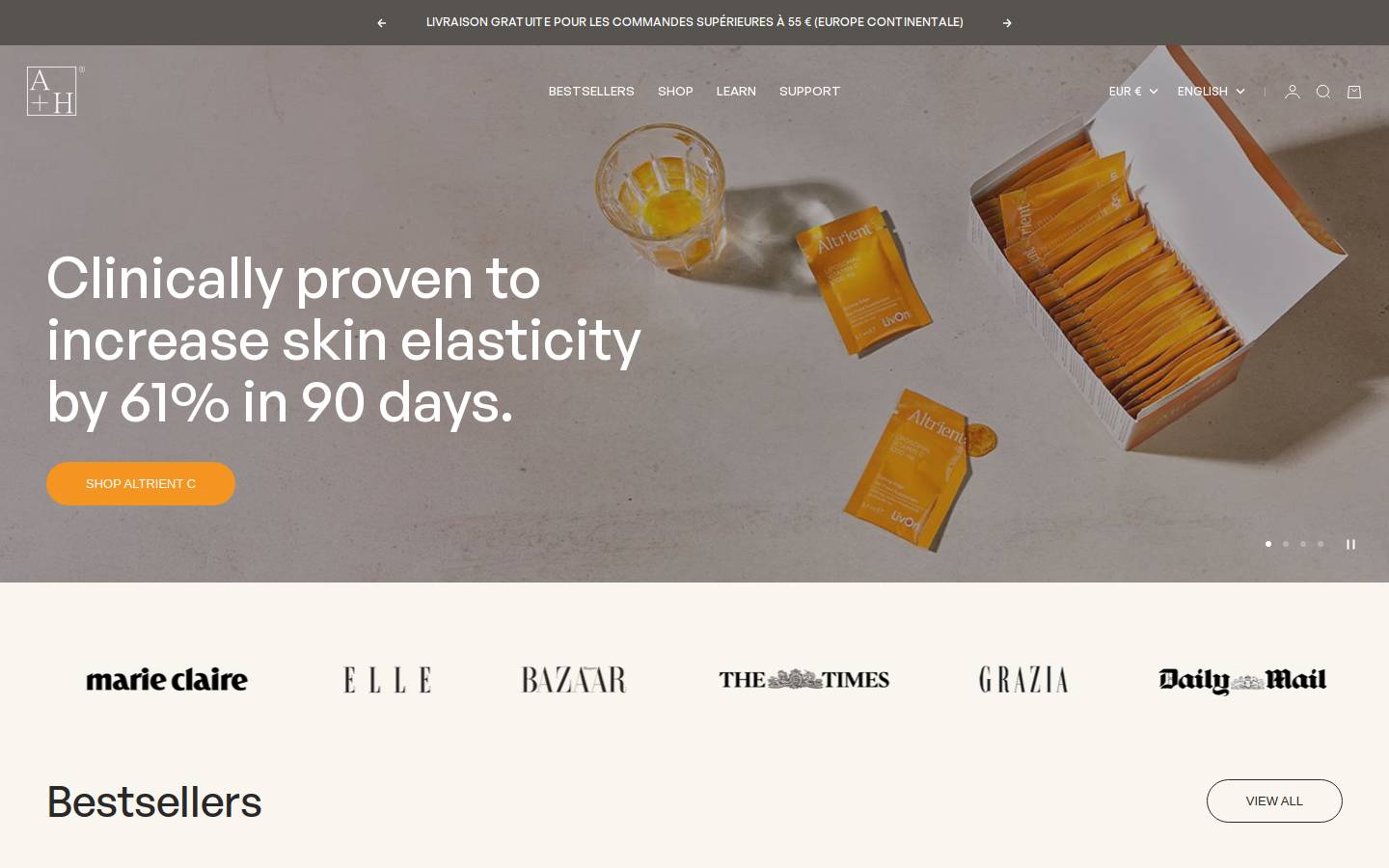 Abundanceandhealth homepage screenshot