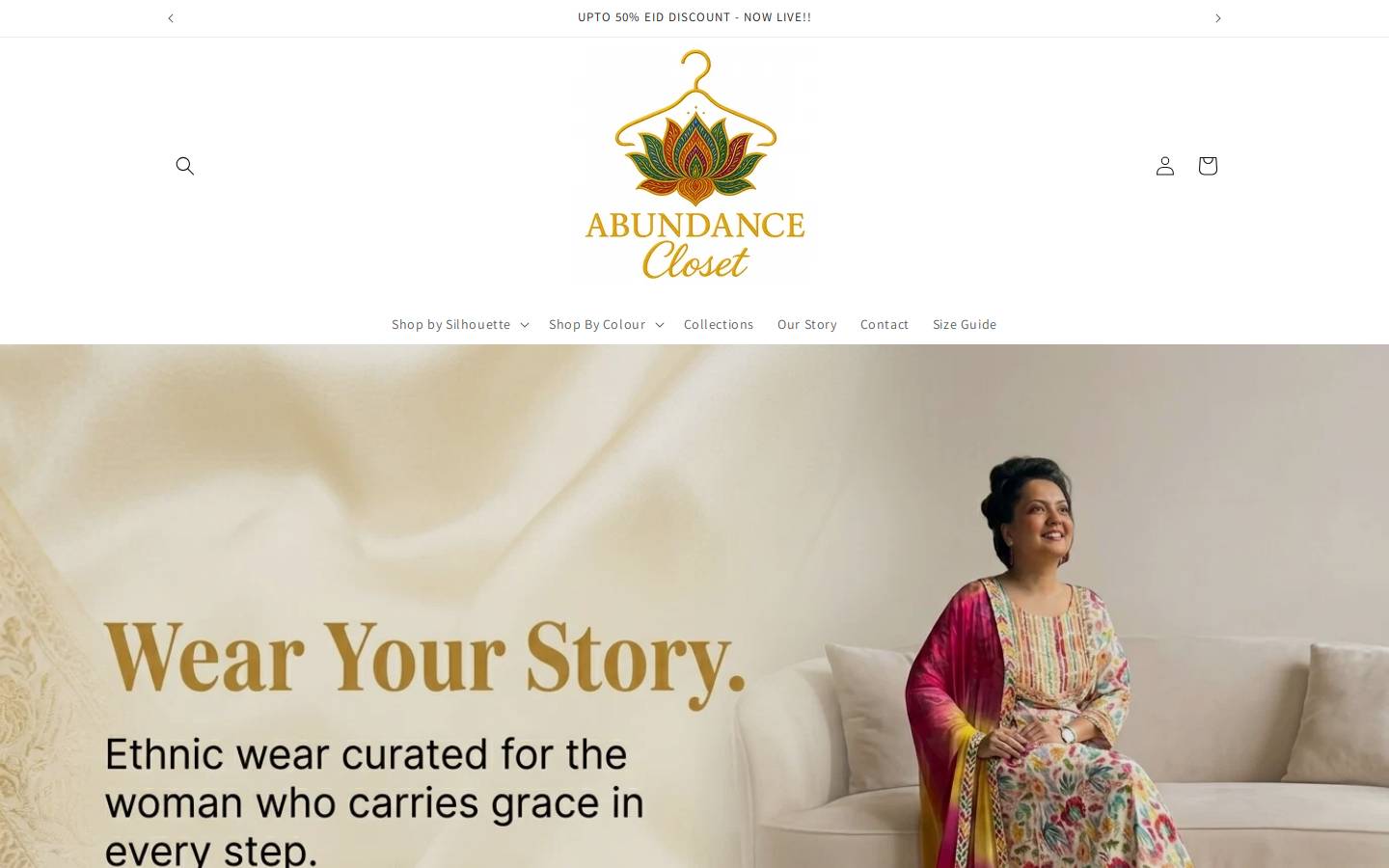 abundancecloset.com homepage screenshot