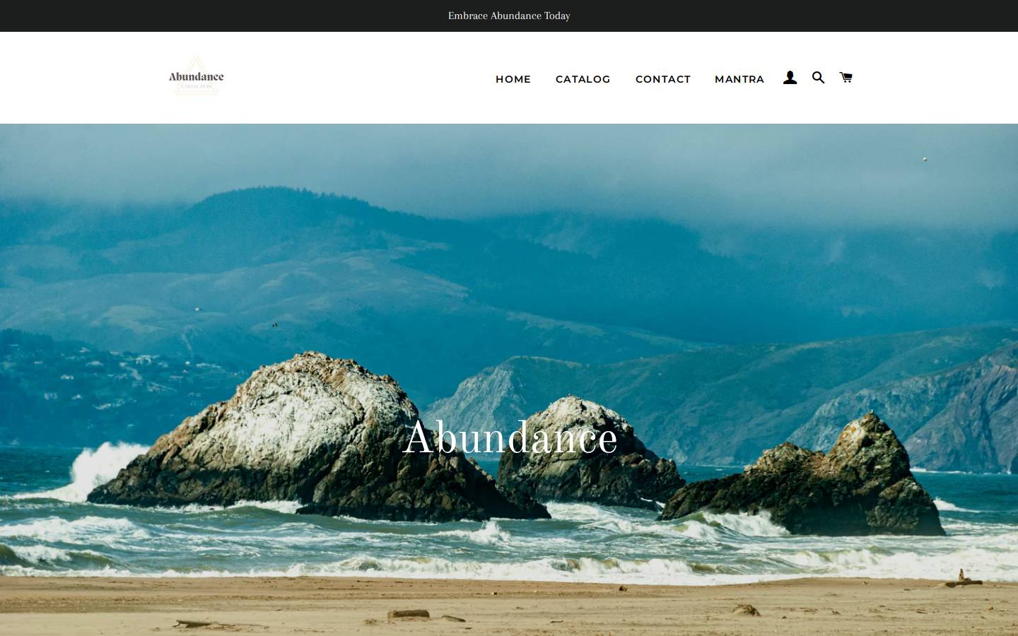 abundancecollect.com homepage screenshot