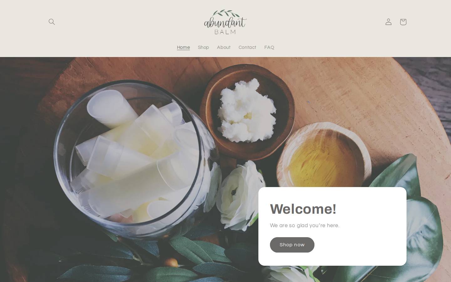 abundantbalm.com homepage screenshot