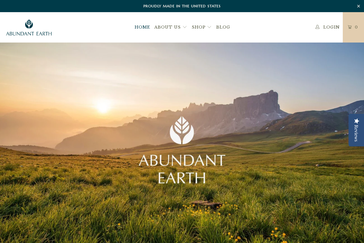 Abundant Earth Labs homepage screenshot
