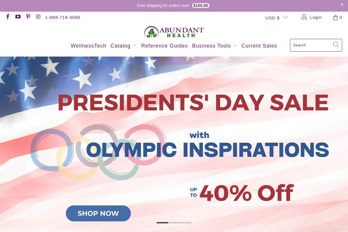 Abundant Health homepage screenshot