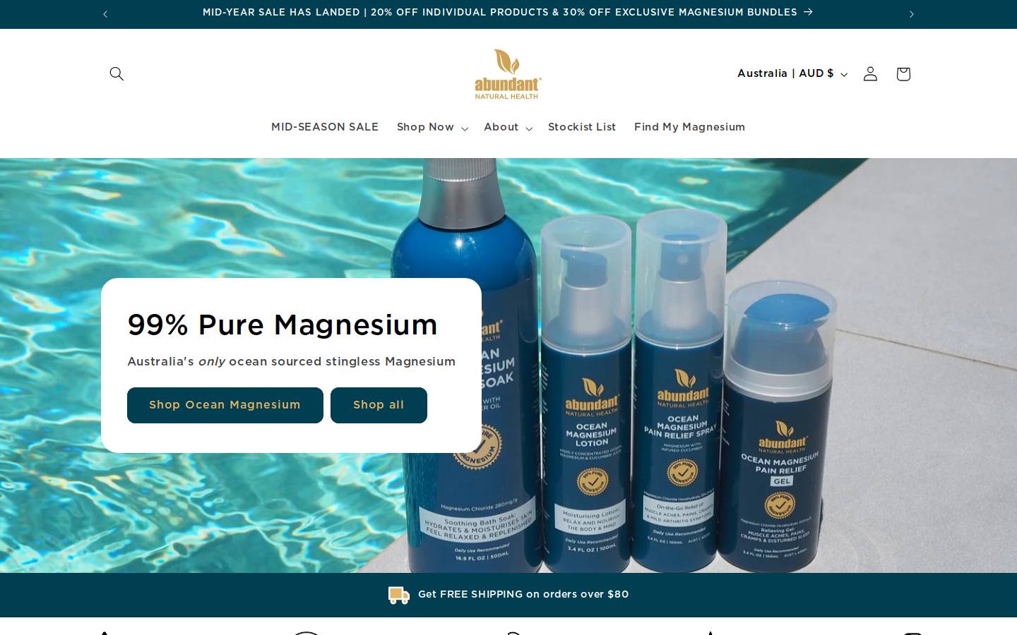 Abundant Natural Health homepage screenshot