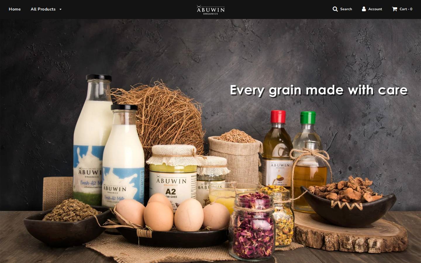 abuwinorganics.com homepage screenshot