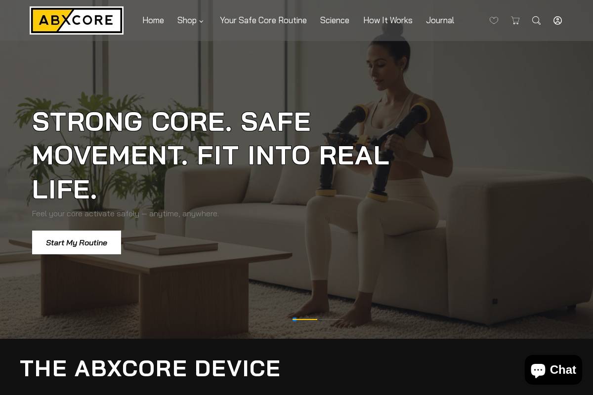 abxcore.com homepage screenshot