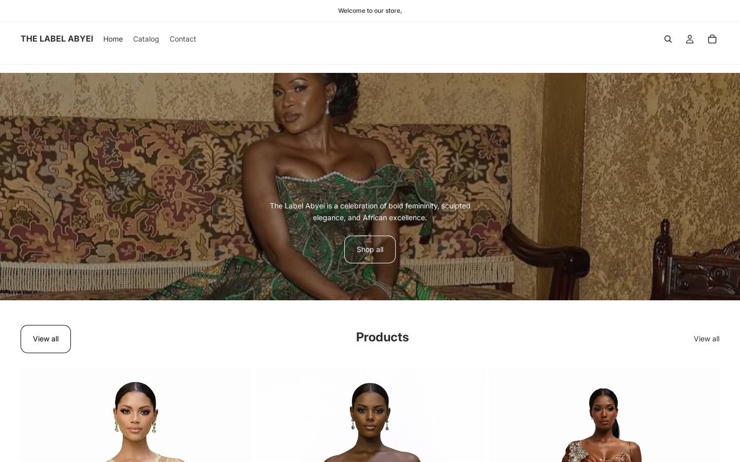 abyeithelabel.com homepage screenshot