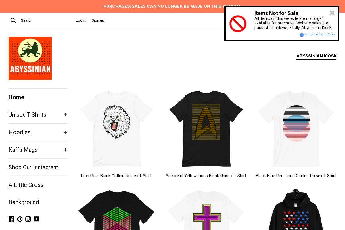abyssiniankiosk.com homepage screenshot