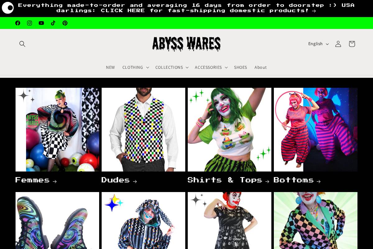 abysswares.com homepage screenshot