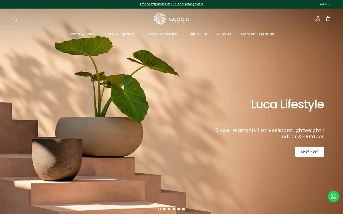 Acacia Garden Center homepage screenshot