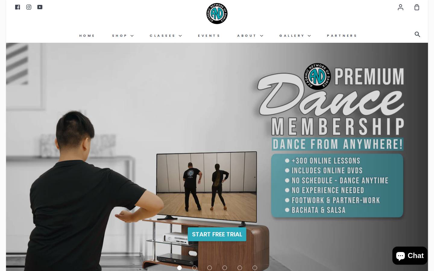 academicnetworkofdance.com homepage screenshot