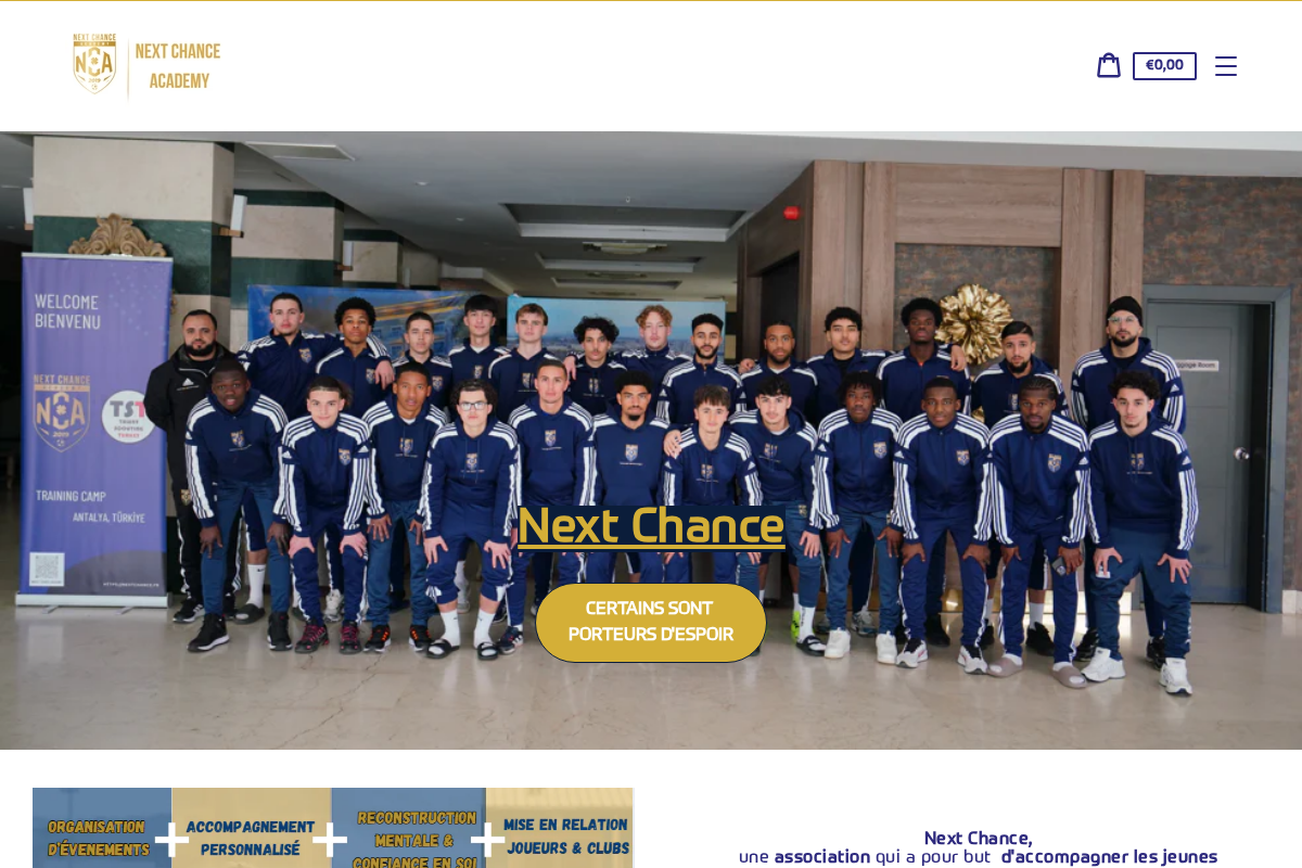 Next Chance homepage screenshot