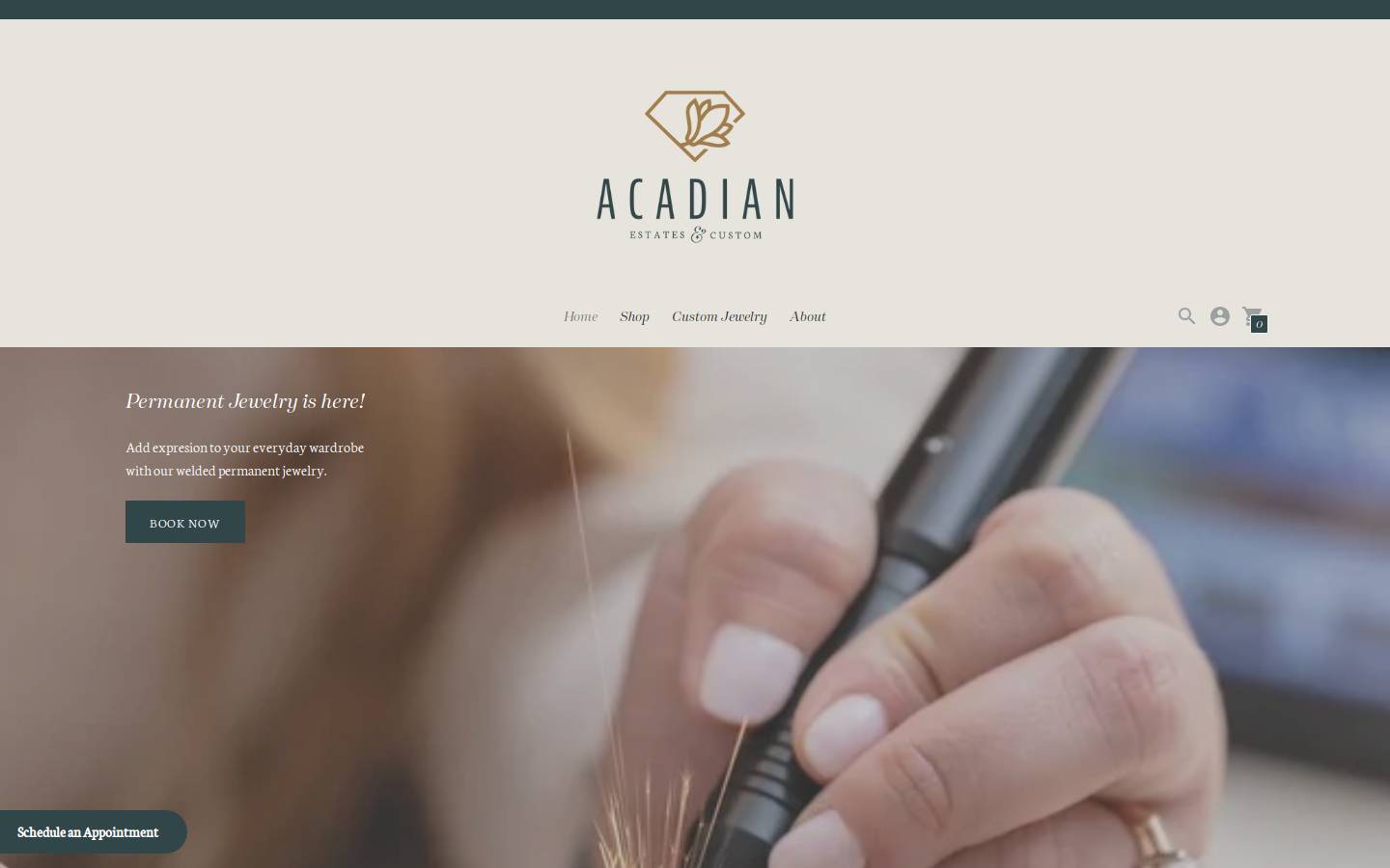 acadianestates.com homepage screenshot