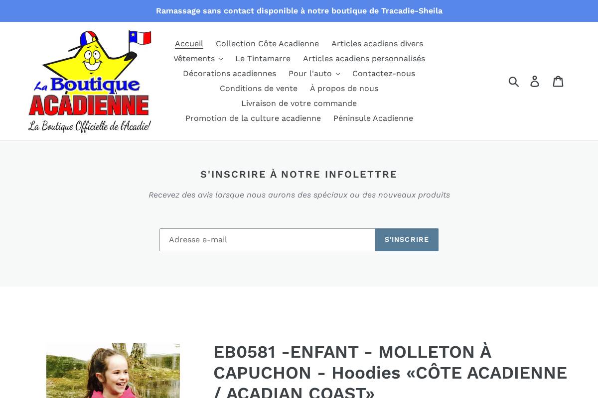 acadie1755.ca homepage screenshot