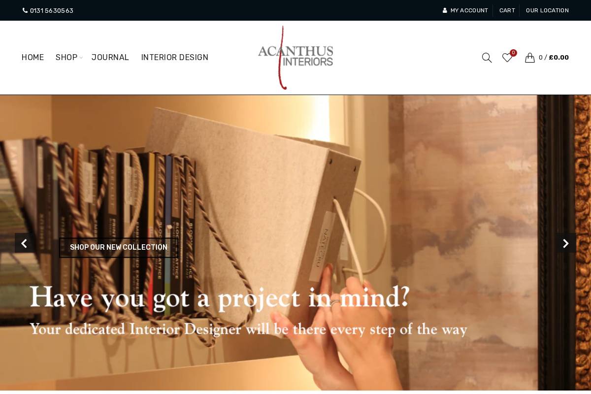 Acanthusinteriors homepage screenshot