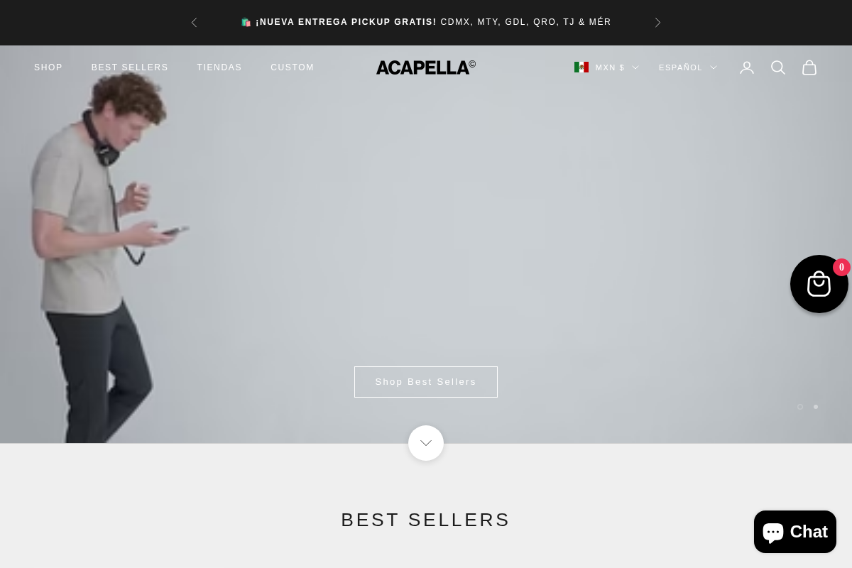 ACAPELLA homepage screenshot