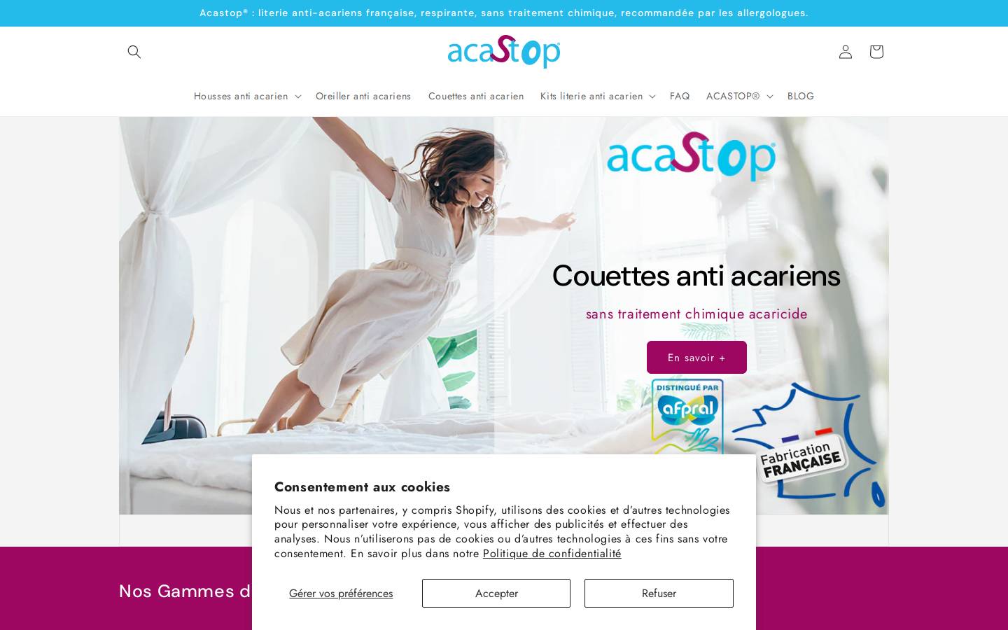 acastop.fr homepage screenshot