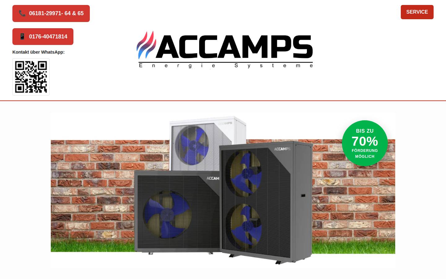 accamps.de homepage screenshot