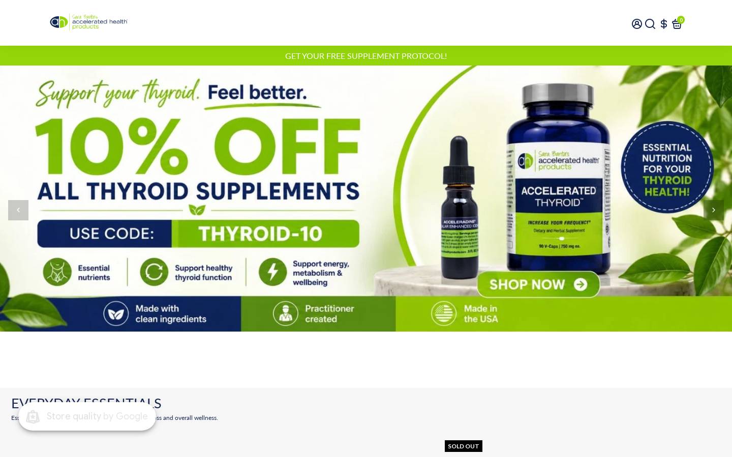 acceleratedhealthproducts.com homepage screenshot