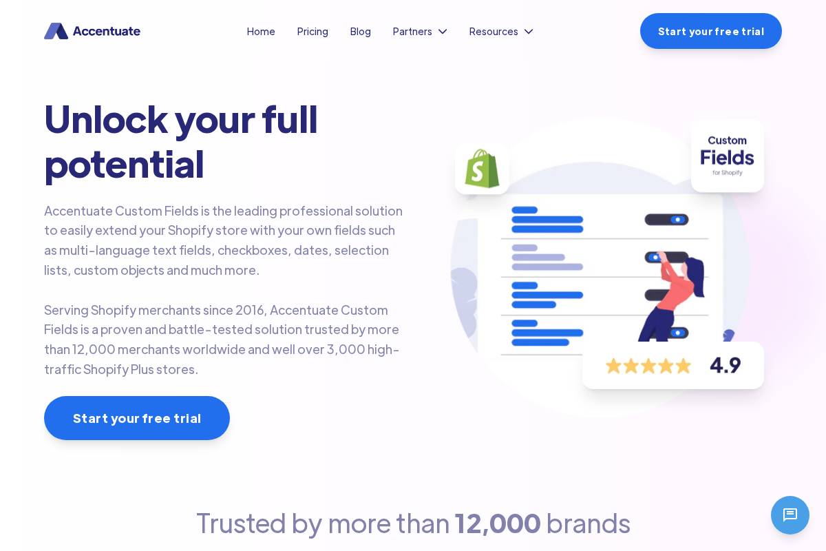 accentuate.io homepage screenshot
