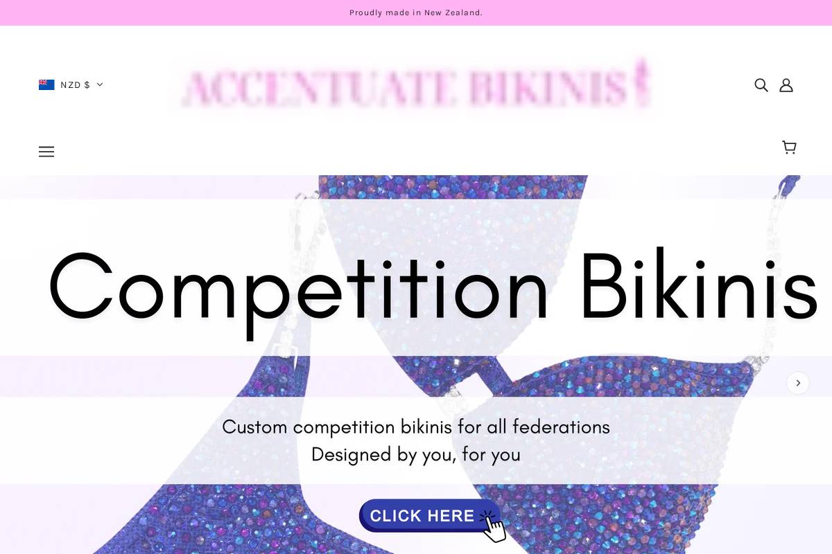 accentuatebikinis.co.nz homepage screenshot