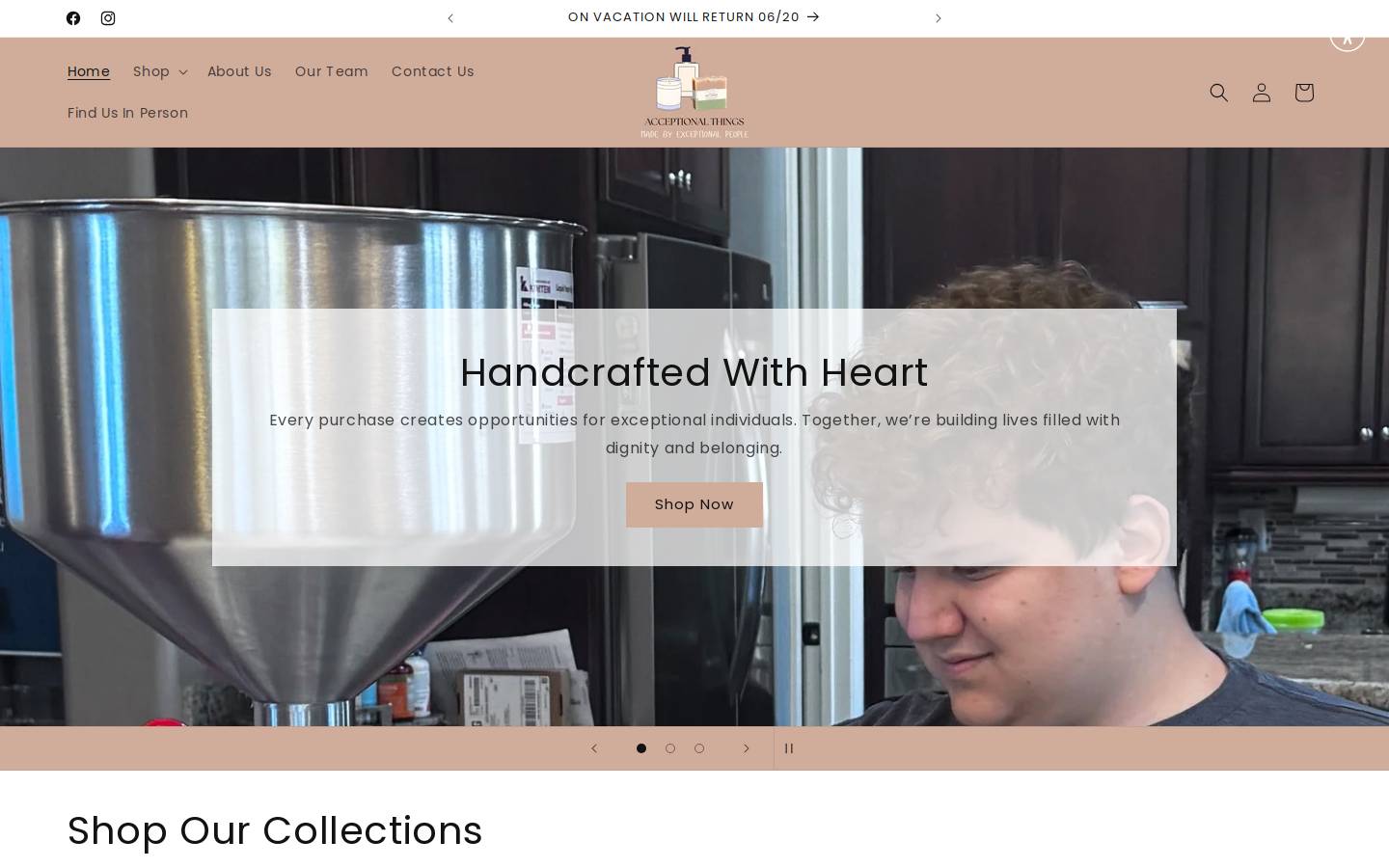acceptionalthings.net homepage screenshot
