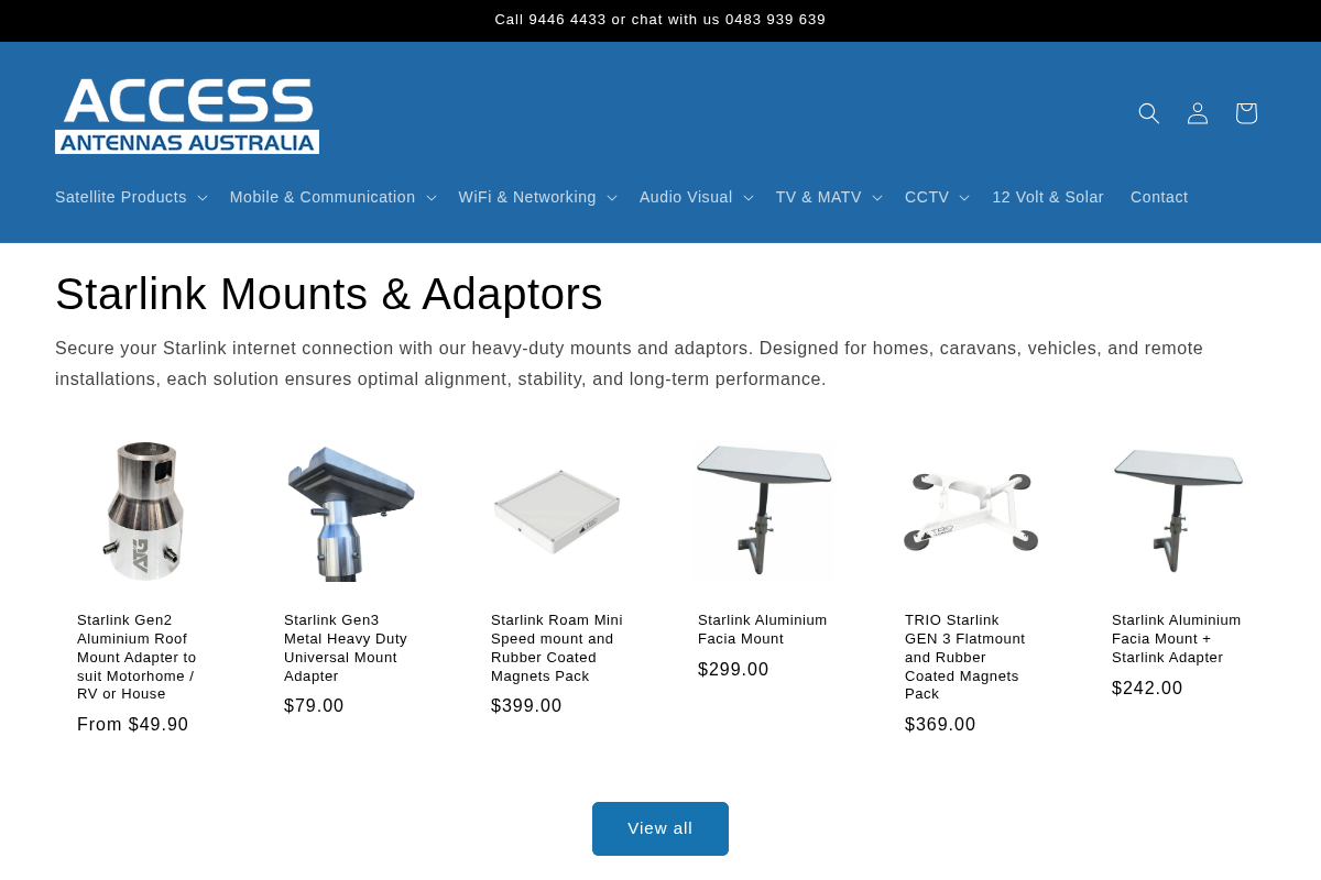 accessantennas.com.au homepage screenshot