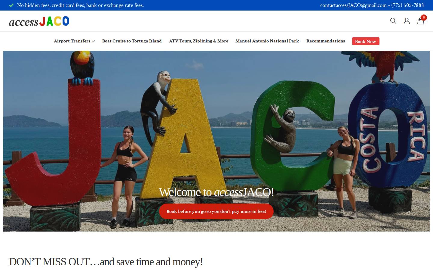 accessjaco.com homepage screenshot