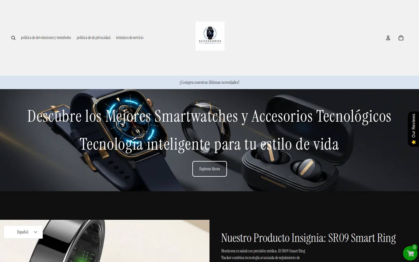 accessoriesdreams.com homepage screenshot