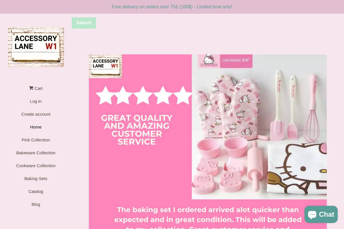 accessorylaneshop.com homepage screenshot