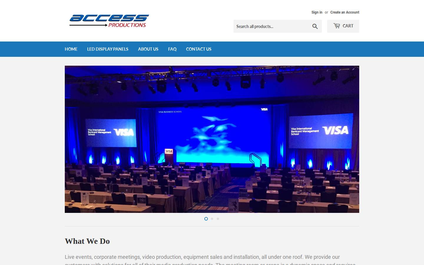 accessproductions.net homepage screenshot