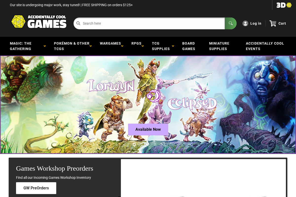 Accidentallycoolgames homepage screenshot