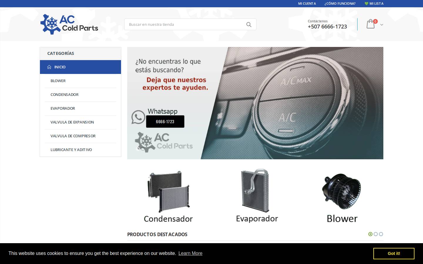 accoldparts.com homepage screenshot