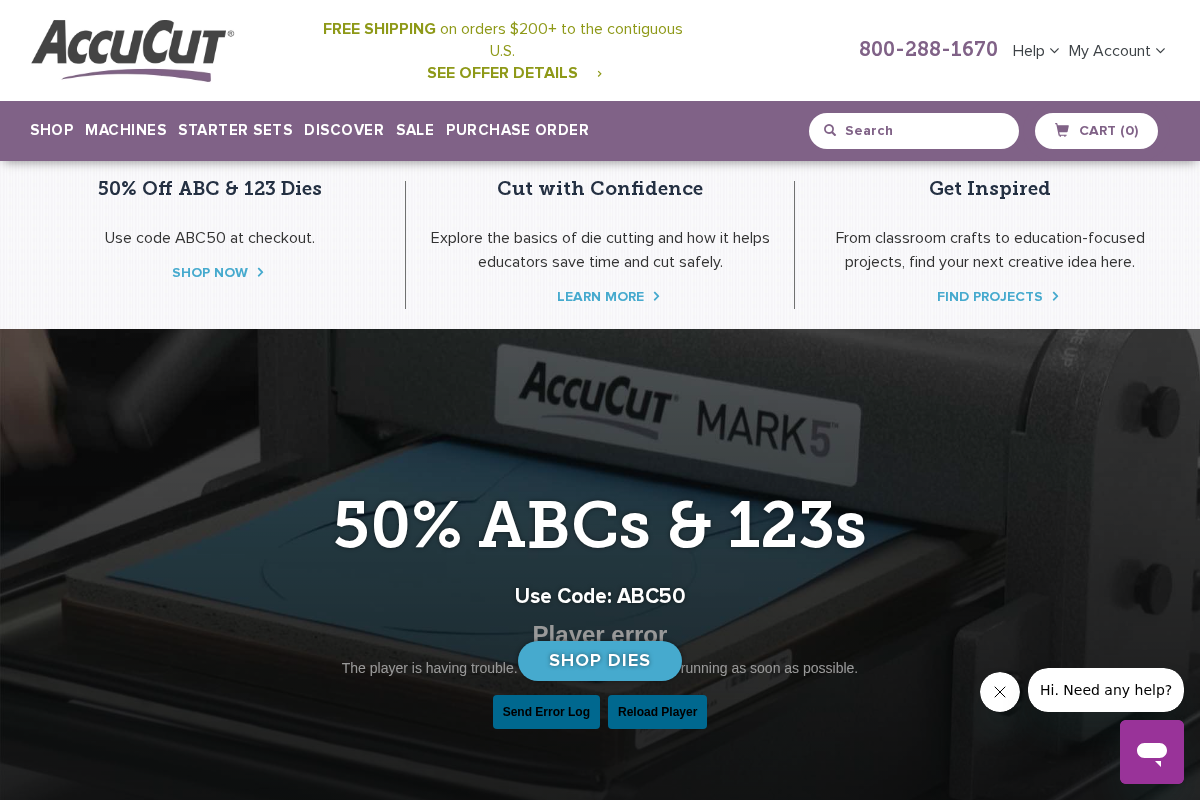Accucut homepage screenshot