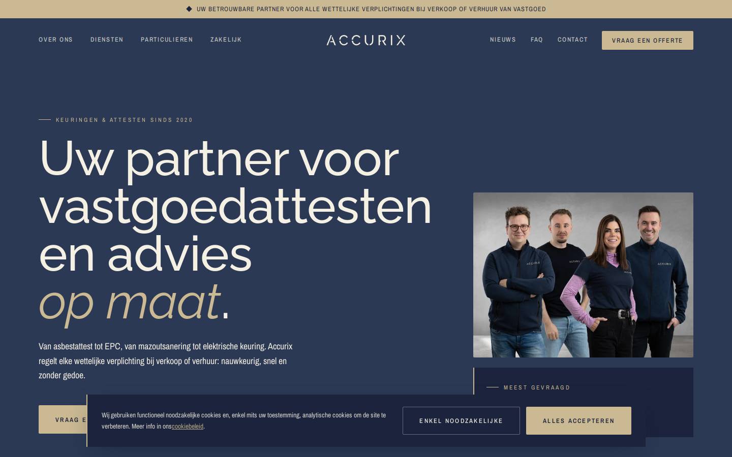 accurix.be homepage screenshot