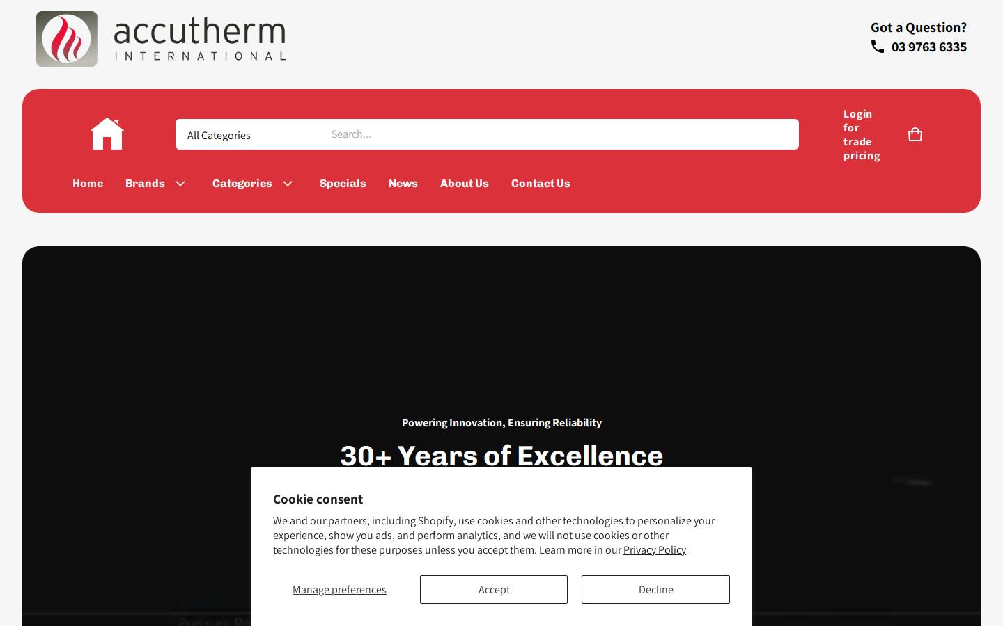 accutherm.com.au homepage screenshot