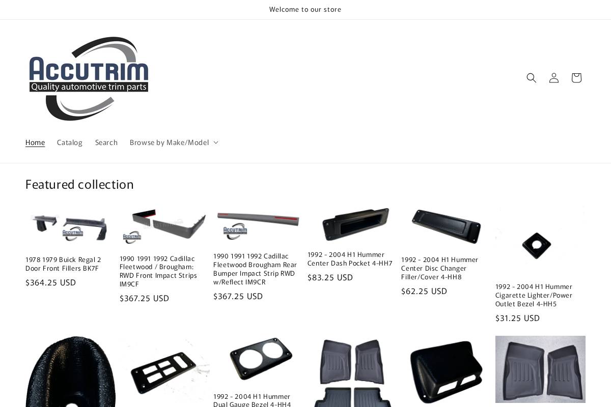 accutrimparts.com homepage screenshot