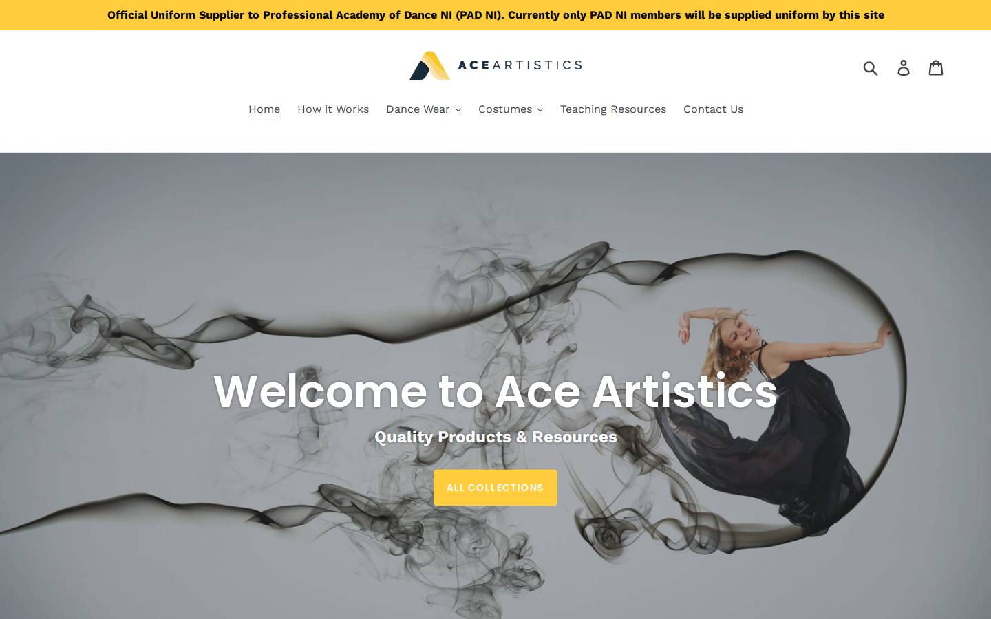 aceartistics.com homepage screenshot