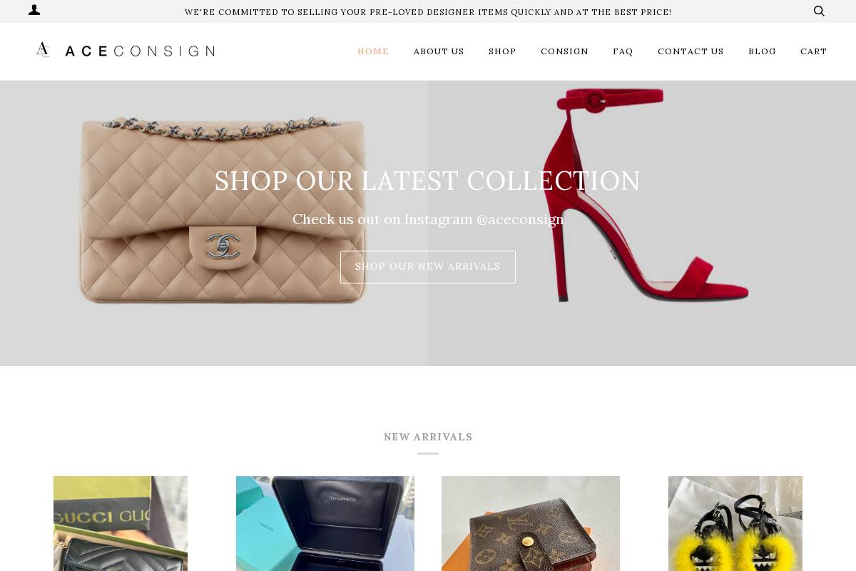 aceconsign.com homepage screenshot