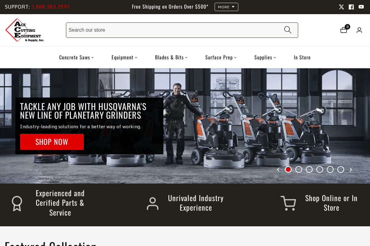 Acecutting homepage screenshot
